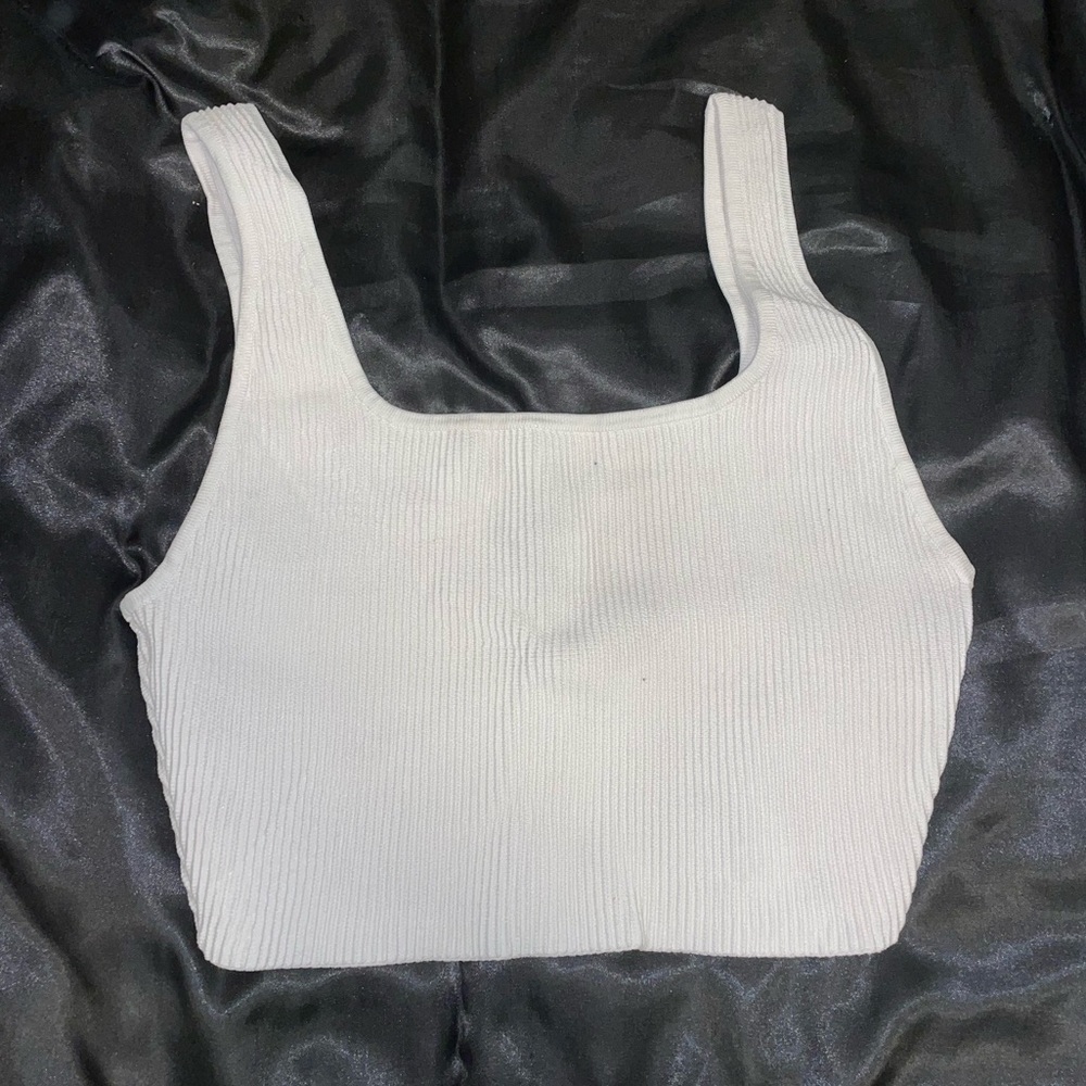 Aritzia Square-Neck Ribbed Tank Top